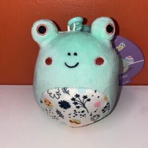 Squishmallow Fritz the Frog Floral Belly Clip